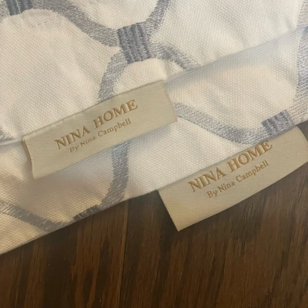 NINA HOME 2 x Embroidered Cotton Euro Shams 29 x 29 NINA CAMPBELL